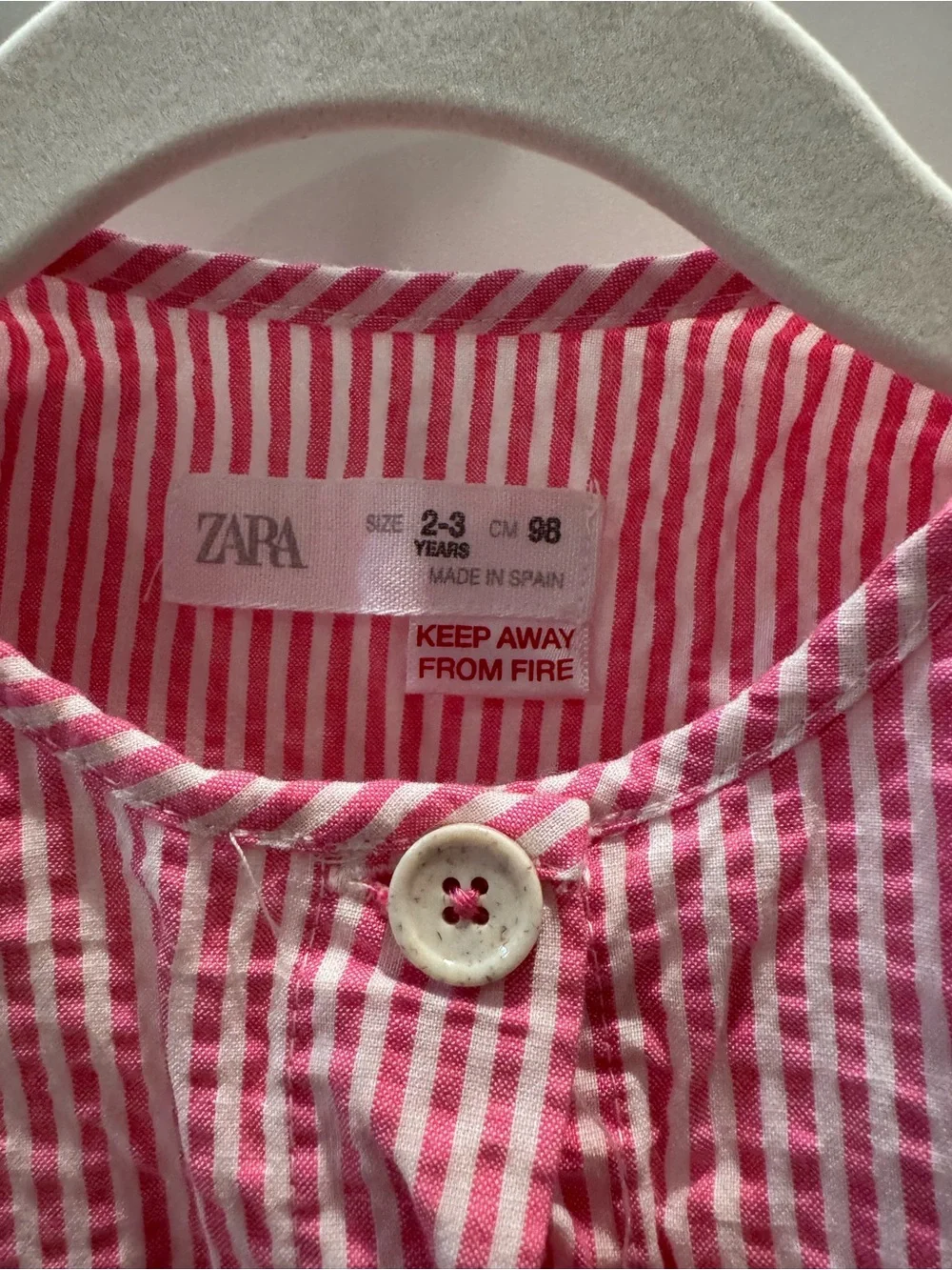 ZARA Pink Striped Button-Front Top